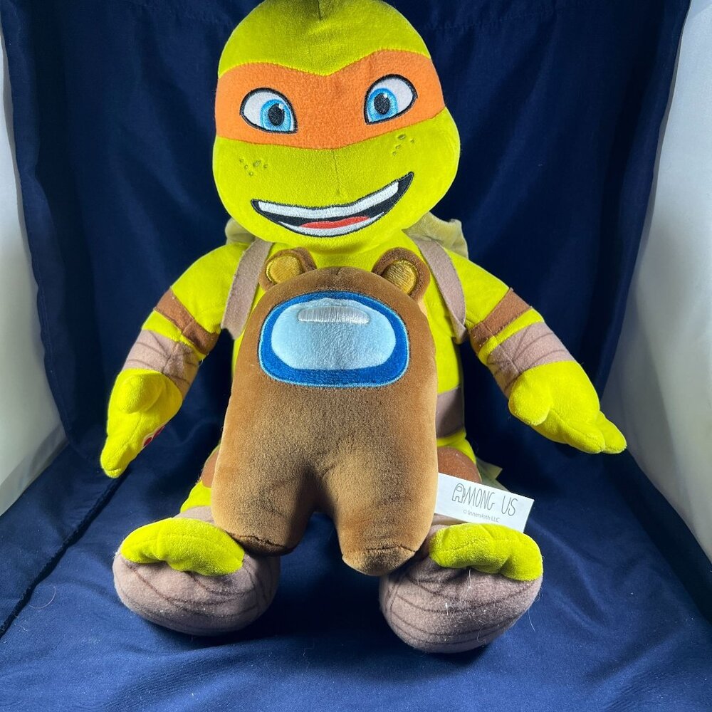 Among Us Plush Brown Bear + Teenage Mutant Ninja Turtle Plush